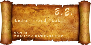 Bacher Erzsébet névjegykártya