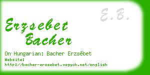 erzsebet bacher business card